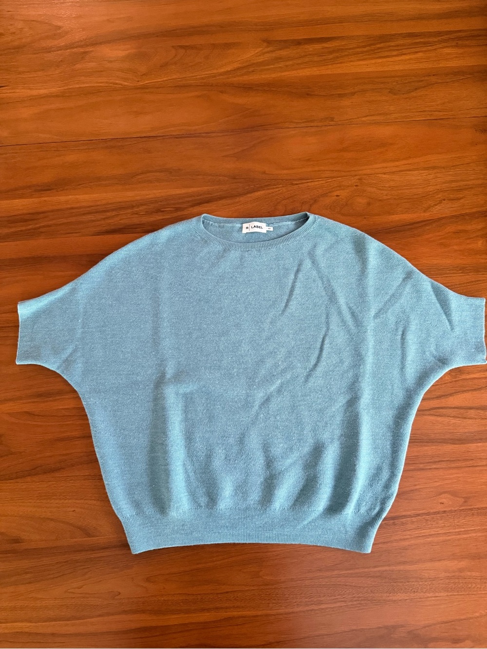 Light Blue Women's Short-Sleeve Knit Sweater